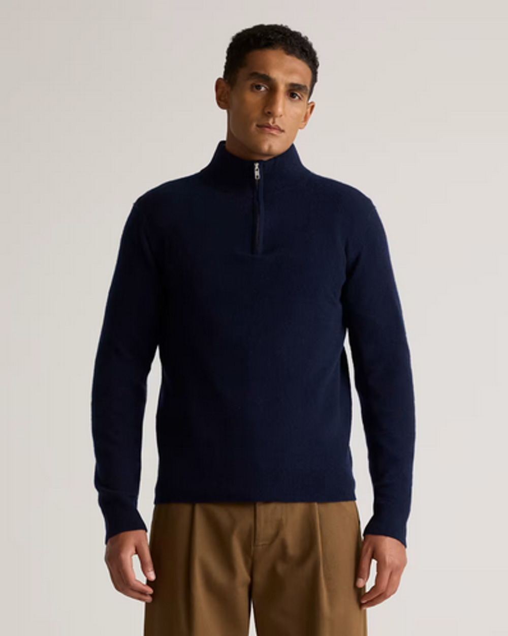 Quince Mongolian Cashmere Quarter Zip Sweater Navy S NWT
